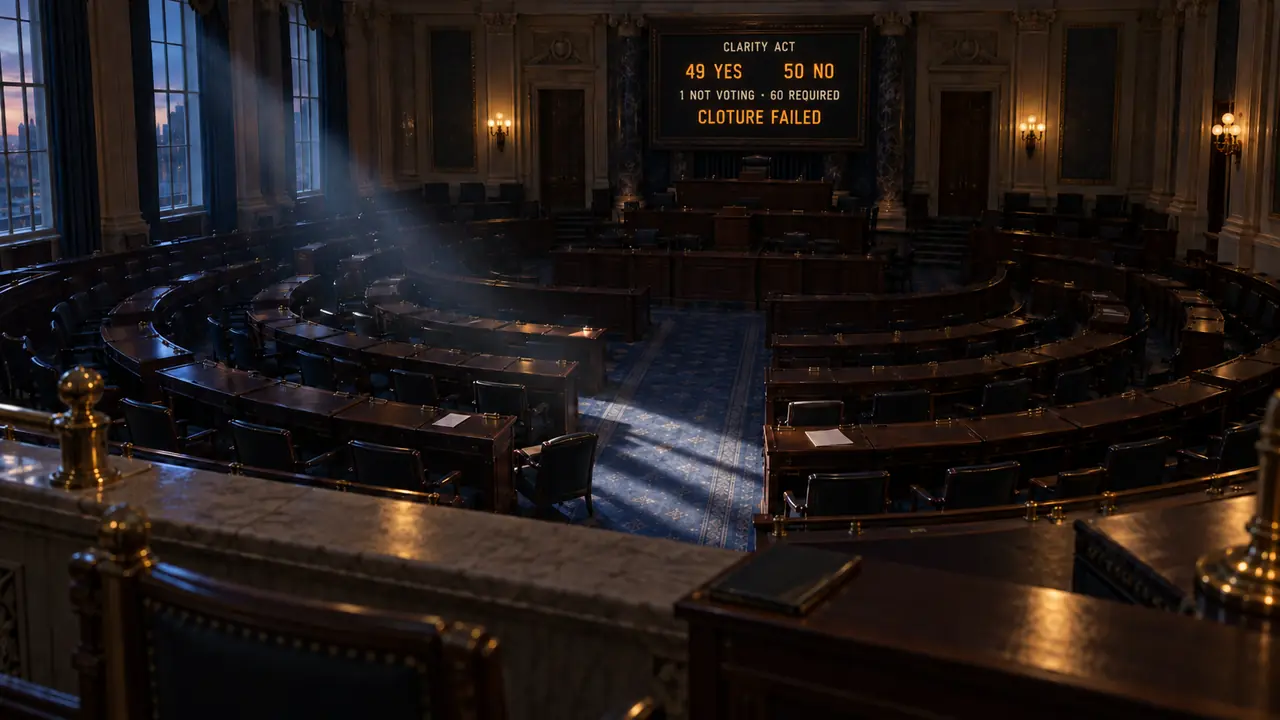Senate Cloture Vote on the CLARITY Act Fails 49 to 50